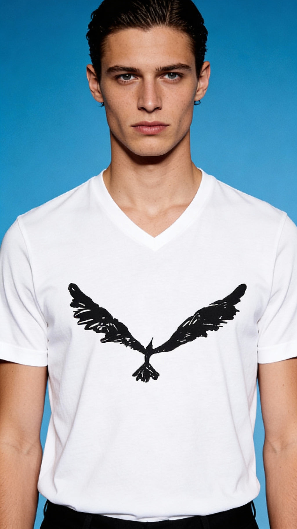 FREEDOM WINGS V-Neck Tee — Bird Graphic Shirt