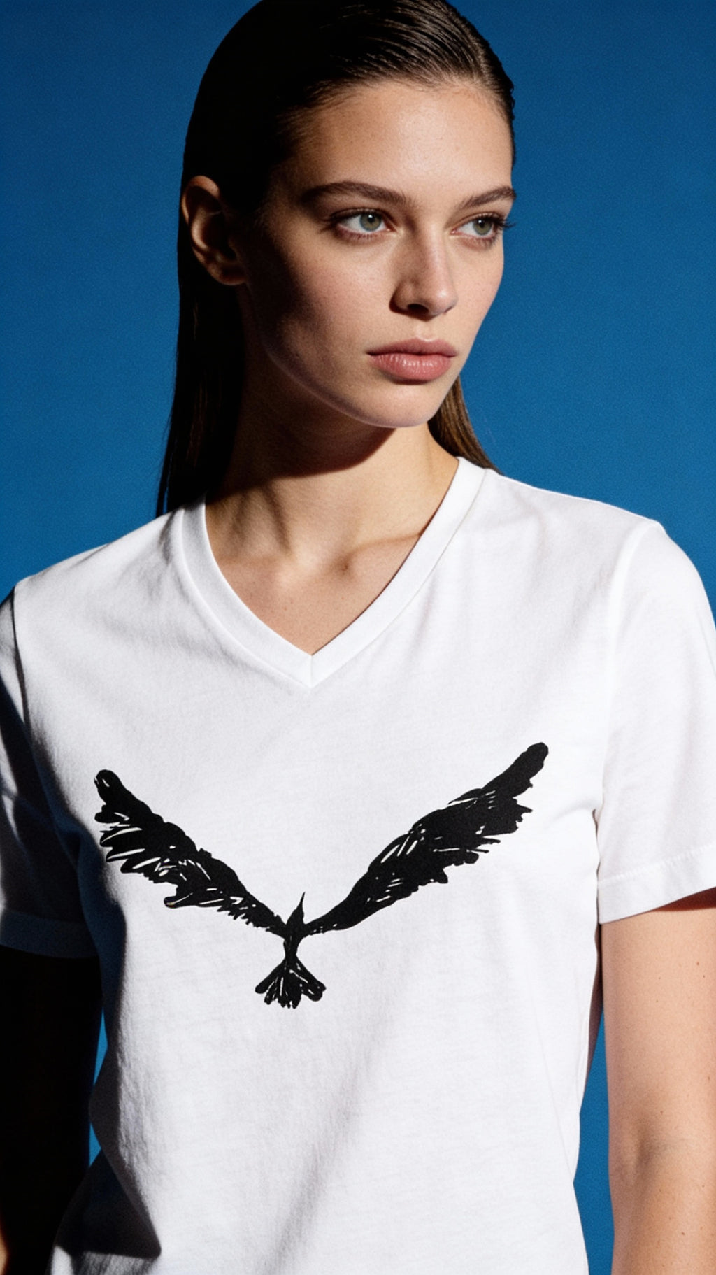 FREEDOM WINGS V-Neck Tee — Bird Graphic Shirt