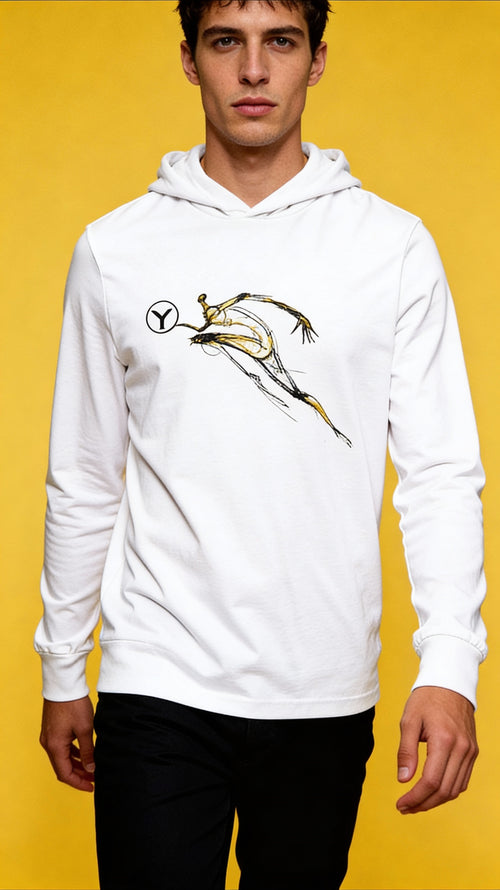 Athletic Hoodie with Runner Graphic