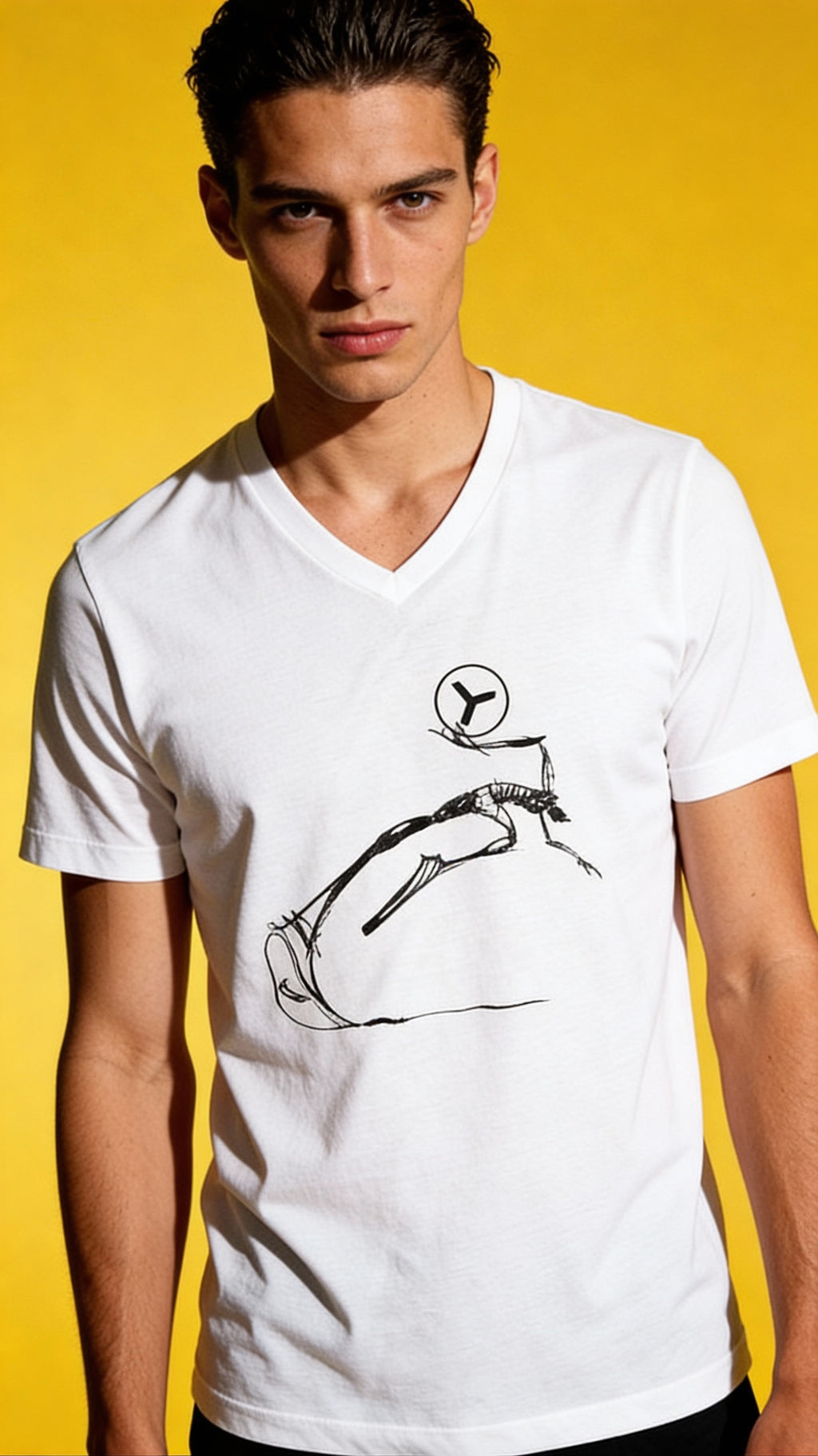 Y Runner V-Neck Tee — Running Team & Track Athlete Shirt